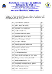 Prefeitura Municipal da Estância Balneária de Ilhabela R. Prefeito Mariano Procópio de Araújo Carvalho, 86 – Perequê – CEPEstado de São Paulo – Brasil – Fone/FaxCNPJ