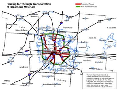 Routing for Through Transportation of Hazardous Materials Non Prohibited Routes  Delaware