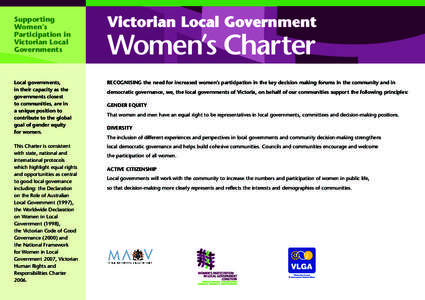 Supporting Women’s Participation in Victorian Local Governments