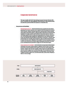 Bucher annual report[removed]Corporate governance Corporate Governance This report complies with the SIX Swiss Exchange Corporate Governance Directive effec­