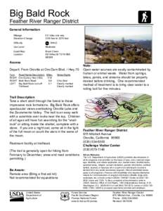 Big Bald Rock  , Feather River Ranger District General Information