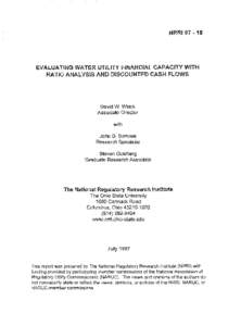 NRRI[removed]GO EVALUATING WATER UTILITY FINANCIAL CAPACITY WITH RATIO ANALYSIS AND DISCOUNTED CASH FLOWS