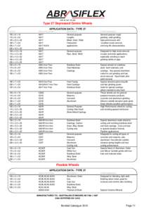 ABN[removed]Type 27 Depressed Centre Wheels APPLICATION DATA - TYPE 27 SIZES 100 x 6 x 16