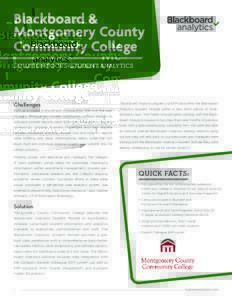 Blackboard & Montgomery County Community College SOLUTION FOCUS: STUDENT ANALYTICS  Challenges