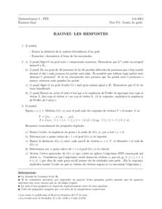 Matem`atiques 1 - FIB Examen finalPart F1: Teoria de grafs