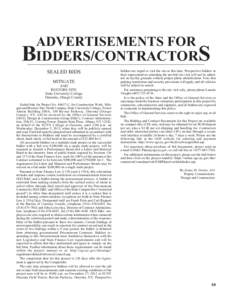 ADVERTISEMENTS FOR  BIDDERS/CONTRACTORS SEALED BIDS MITIGATE AND