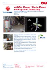 www. soldatagroup.com ANDRA, Meuse / Haute Marne underground laboratory ANDRA, Monitoring network of geo-scientific experiments to enable