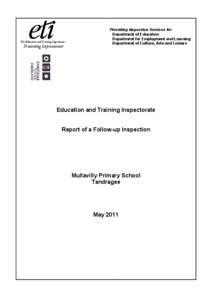 Follow-up Inspection Mullavilly Primary School, Tandragee