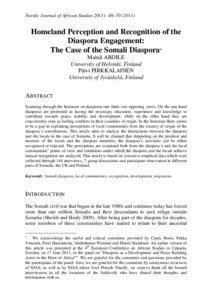 Nordic Journal of African Studies 20(1): 48–[removed]Homeland Perception and Recognition of the