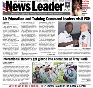 FORT SAM HOUSTON  A PUBLICATION OF THE 502nd AIR BASE WING — JOINT BASE SAN ANTONIO APR. 7, 2011 VOL. 53, NO. 14