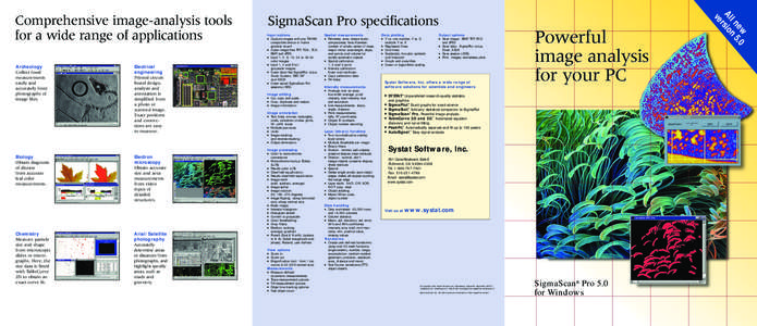 Image processing / Earth sciences graphics software / SigmaScan / SigmaPlot / SigmaStat / PeakFit / TableCurve 2D / TableCurve 3D / Thresholding / Software / Mathematical software / Statistics