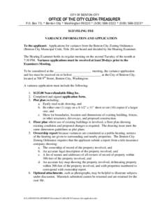 To the applicant:  Applications for variance from the Benton City Zoning Ordinance (Benton City Municipal Code, Title 20) are