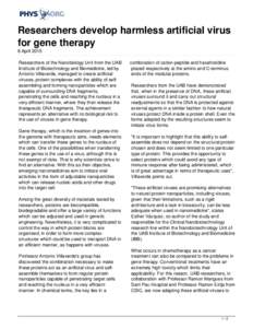 Bioethics / Emerging technologies / Medical research / Virus / Gene therapy / Nanobiotechnology / Introduction to viruses / Vectors in Gene Therapy / Biology / Gene delivery / Molecular biology