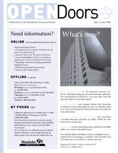 OPENDoors A Publication of the Residential Tenancies Branch Need information? ONLINE