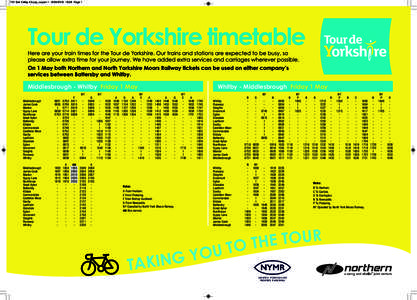 TdY Esk Valley A3.qxp_Layout:28 Page 1  Middlesbrough - Whitby Friday 1 May Middlesbrough James Cook Marton