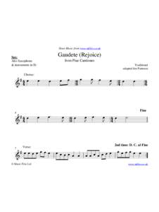 Sheet Music from www.mfiles.co.uk  Gaudete (Rejoice) Sax: Alto Saxophone