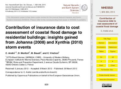 Financial institutions / Institutional investors / Insurance / Risk / Social vulnerability / Cyclone Xynthia / Flood / Hurricane Katrina / Meteorology / Atmospheric sciences / Ethics