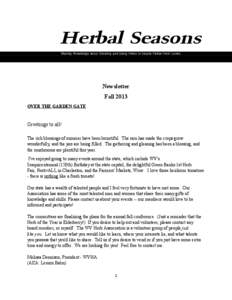Herbal Seasons Sharing Knowledge about Growing and Using Herbs to Inspire Fellow Herb Lovers