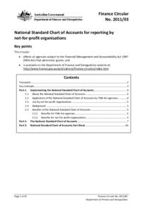 National Standard Chart of Accounts for reporting by not-for-profit organisations