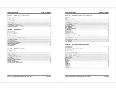 CLIST Programming Chapter 1: Table of Contents  CLIST Language and Functionality