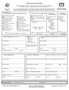 JOINT APPLICATION FORM For Permits/Determinations to undertake activities affecting streams, waterways, waterbodies, wetlands, coastal areas and sources of water supply. New York State