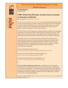 Microsoft Word - CSRC_Media Release_SAA Diversity Award