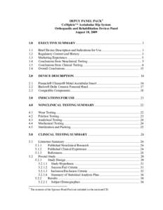 DEPUY PANEL PACK 1 CoMplete™ Acetabular Hip System Orthopaedic and Rehabilitation Devices Panel August 18, [removed]