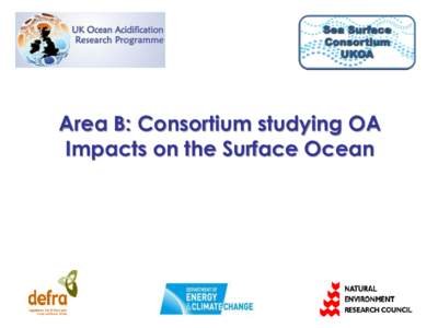 Area B: Consortium studying OA Impacts on the Surface Ocean Monterrey conference