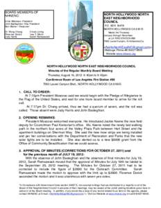 BOARD MEMBERS OF NHNENC: NORTH HOLLYWOOD NORTH EAST NEIGHBORHOOD COUNCIL