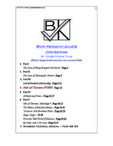 BVK Pesach Guide 2014 FINAL EDIT 17 (last one pre -pesach)