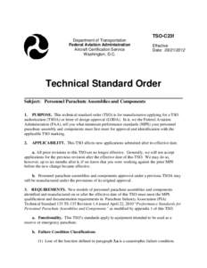 TSO-C23f Department of Transportation Federal Aviation Administration Aircraft Certification Service Washington, D.C.