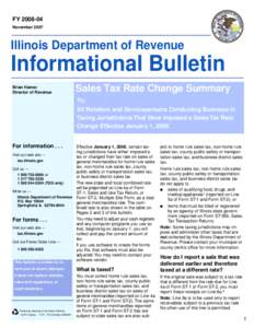 2008 FY[removed]Sales Tax Rate Change Summary