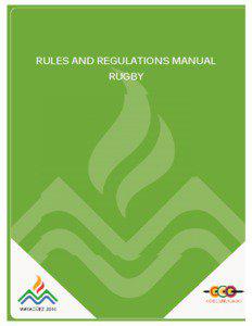 RULES AND REGULATIONS MANUAL RUGBY