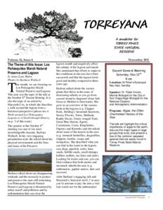 TORREYANA A newsletter for TORREY PINES STATE NATURAL RESERVE Volume 12, Issue 6