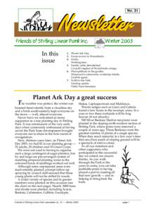 In this issue 1. Planet Ark Day. 3. Fauna survey in Woorabinda. 4. Ducks.