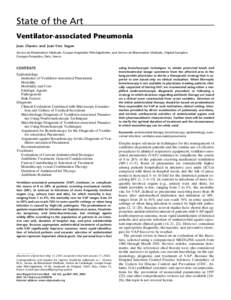 State of the Art Ventilator-associated Pneumonia Jean Chastre and Jean-Yves Fagon Service de Réanimation Médicale, Groupe Hospitalier Pitié-Salpêtrière; and Service de Réanimation Médicale, Hôpital Européen Geor