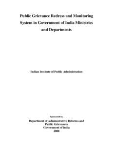 Ministry / Government / Law / Public administration / Ministry of Personnel /  Public Grievances and Pensions / Grievance / Indian Institute of Public Administration