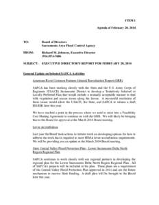 ITEM 1 Agenda of February 20, 2014 TO:  Board of Directors