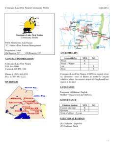 Constance Lake First Nation Community Profile[removed]Constance Lake First Nation Community Profile