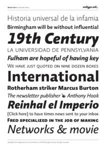 Relato Sans by Eduardo Manso  Historia universal de la infamia Birmingham will be without inﬂuential  19th Century