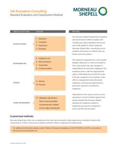 Job Evaluation Consulting  Standard Evaluation and Classification Method GROUPS OF FACTORS