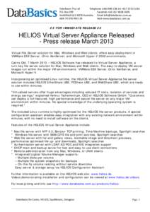 HELIOS Virtual Server Appliance - PR
