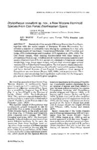 AMERICAN JOURNAL OF PHYSICAL ANTHROPOLOGY[removed])  Dryopithecus crusafonti sp. nov., a New Miocene Hominoid Species From Can Ponsic (Northeastern Spain) DAVID R. BEGUN Department of Anthropology, University of T