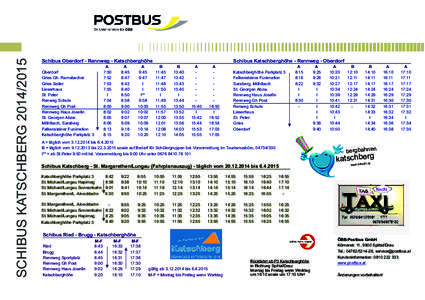 SCHIBUS KATSCHBERG[removed]Schibus Oberdorf - Rennweg - Katschberghöhe A 7:50 7:52