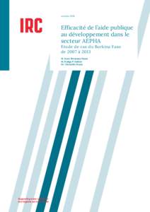 octobreEfficacité de l’aide publique au développement dans le secteur AEPHA Etude de cas du Burkina Faso