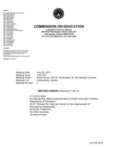 Members Rep. Robert Behning, Co-Chairperson Rep. Rhonda Rhoads Rep. Lloyd Arnold Rep. Woody Burton Rep. Edward Clere