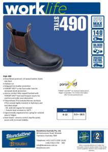 Style 490  Stout Brown premium oil tanned leather elastic side boot  Chelsea cut  Kickguard toe leather protection