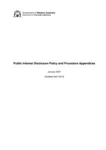 Public Interest Disclosure Policy and Procedure Appendices