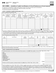 2006 FARMING – Calculation of Capital Cost Allowance (CCA) and Business-use-of-home Expenses z z z  Use this form to calculate your capital cost allowance (CCA) and record your business-use-of-home expenses.