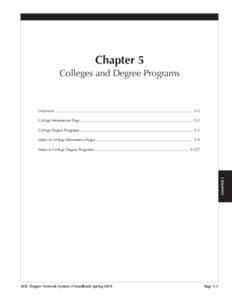 Chapter 5 Colleges and Degree Programs Overview............................................................................................................................................. 5-2 College Information Page...